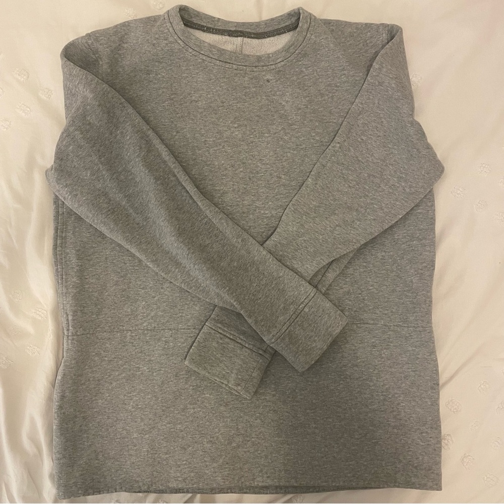 Gray lululemon side-zip crewneck sweatshirt